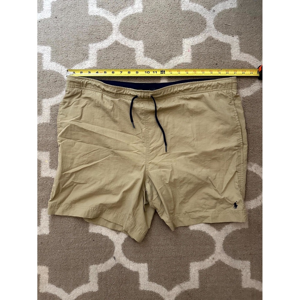 Polo Ralph Lauren Swim Shorts Mens Large Board shorts Drawstring Waist Tan Pony